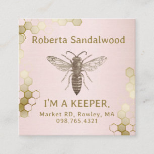 Carré Je suis un Carte de visite d'abeilles