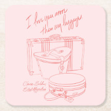 "Je t'aime plus que mes bagages" Dessous de verre