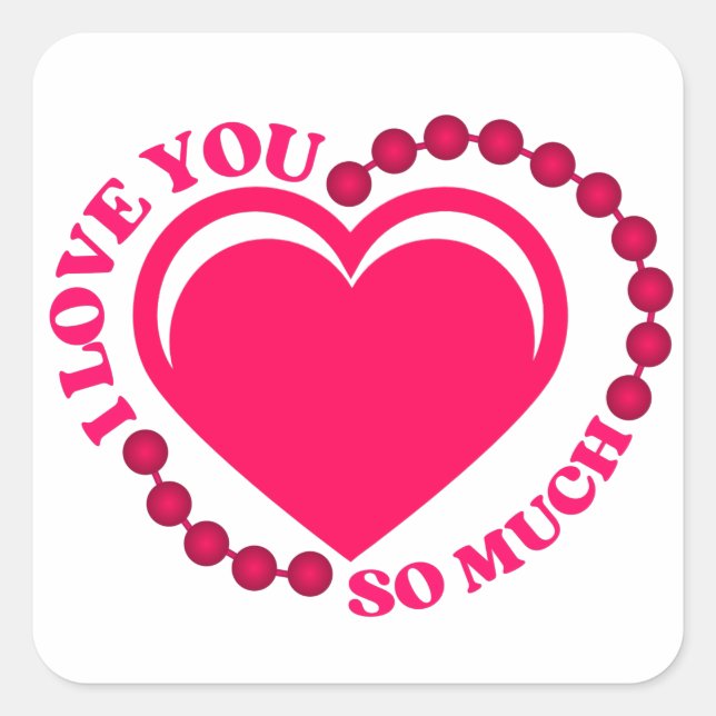 Carré Je T'Aime Tellement Sticker (Devant)