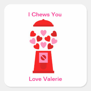 Carré Je vous mâche Sticker Valentine Party Favoriser