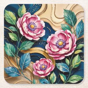 Carré Jeu de Dessous de verre Arts numériques roses