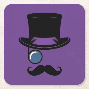 Carré Jeu de Dessous de verre de la Moustache Casquette