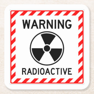 Carré Jeu de Dessous de verre de signes RADIOACTIFS très