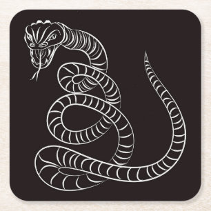 Carré Jeu de Dessous de verre Dessin/Esquisse de serpent