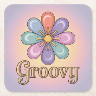 Carré Jeu de Dessous de verre Pastel Super Flower Lavend