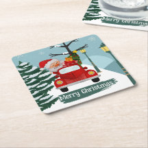 Joli Dessous de verre de papier Père Noël Noël