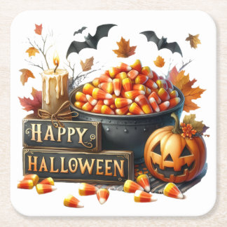 Carré Joli Dessous de verre Halloween Candy Corn Papier