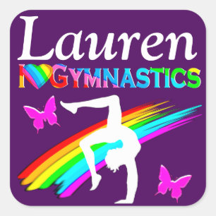 CARRÉ JOLIE PURPLE PERSONNALISÉE GYMNAST STICKER