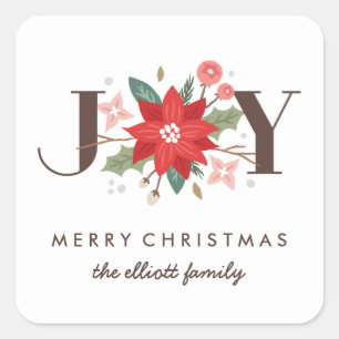Carré Joy Flourish Sticker - Blanc