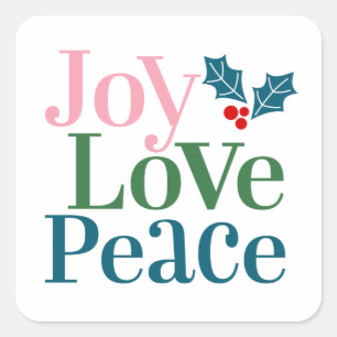 Carré Joy Love Peace Sticker