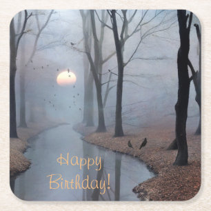 Carré Joyeux anniversaire Misty Morning Dessous de verre