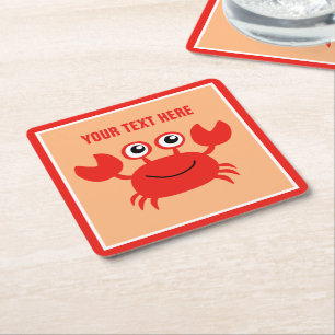 Carré Joyeux Crabe dessous de verre personnalisés