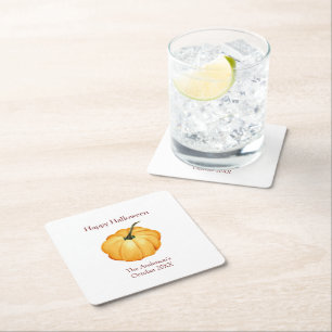 Carré Joyeux Dessous de verre de papier citrouille orang