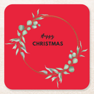 Carré Joyeux dessous de verre de papier de Noël
