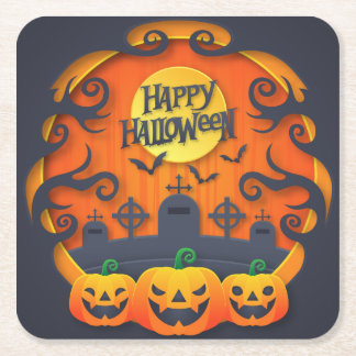 Carré Joyeux Dessous de verre d'Halloween
