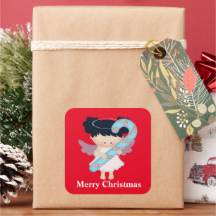 Carré Joyeux Noël Angel Vacances sticker