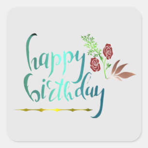 Carré Joyeux Sticker d'anniversaire
