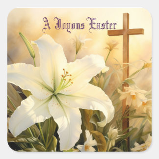 Carré Joyous Easter Cross Sticker
