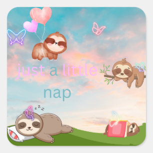 Carré Juste une petite sieste, sticker paresseux
