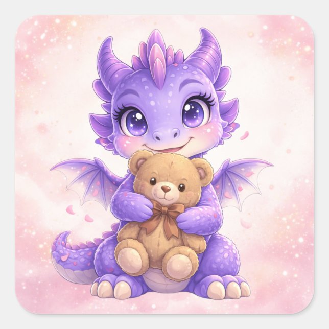 Carré Kawaii Fantasy Animal Sticker (Devant)