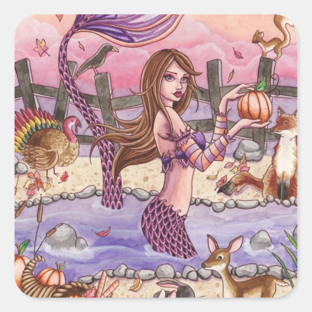 Carré Kiandra - Sticker de sirène d'action de grâce (Devant)