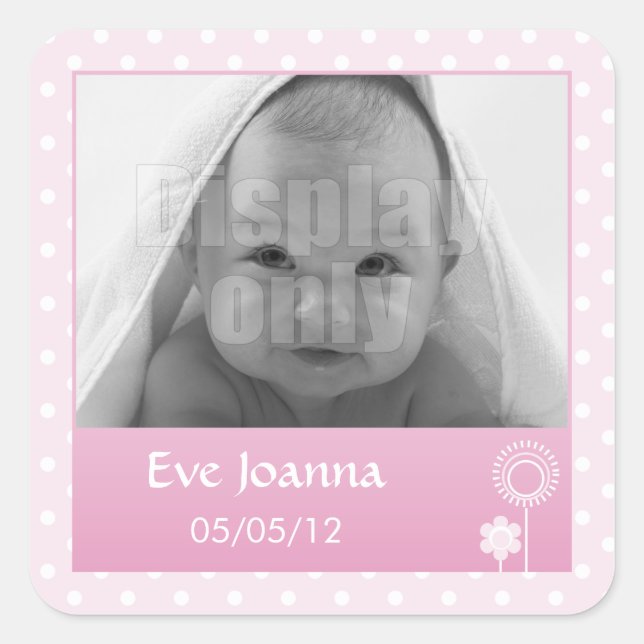 Carré Kitty - sticker rose (Devant)