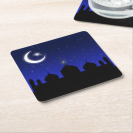 Carré La mosquée Silhouette à la nuit - Dessous de verre