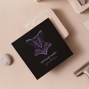 Carré Lace Lingerie Boutique Logo Carte de visite violet