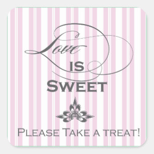 Carré L'amour est doux rose bonbon Sticker