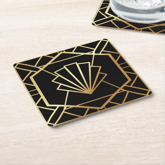 Carré L'art déco Gatsby a inspiré des dessous de verre (Incliné)