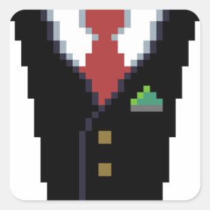 Carré Le donateur d'entreprise   Sticker Pixel Art Suit