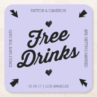 Carré Les boissons libres sauvent les dessous de verre