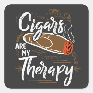 Carré Les cigares sont mon Sticker de citation thérapeut
