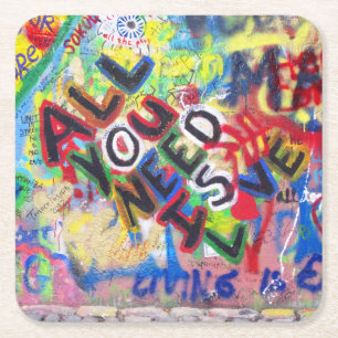 Carré Les Dessous de verre d'amour du graffiti