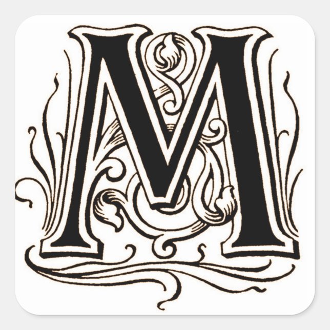 Carré Lettre "M" en Brown - Sticker (Devant)