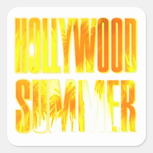 Carré LETTRE ORANGE JaUNE Sticker "Hollywood Summer"