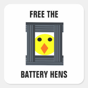 Carré Libérez Le Sticker Des Poules De La Batterie