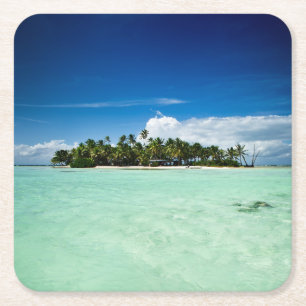 Carré L'île du Pacifique avec des dessous de verre de