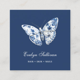 Carré Logo de papillon en porcelaine sur carte de visite