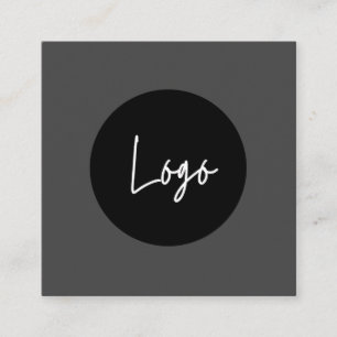 Carré Logo personnalisé simple carte de visite noir
