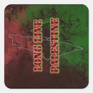 Carré Longue vie Sticker Palestine Grunge