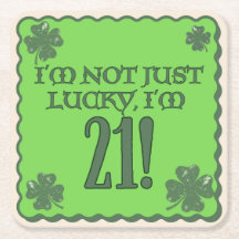 Lucky 21e Dessous de verre d'anniversaire