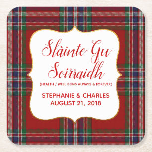 Carré MacFarlane Papier Gaélique Plaid Dessous de Verre 