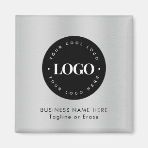 Carré Magnet Argent Noir Logo Entreprise Personnal