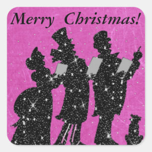Carré Magnifique Sticker Carolers de Noël