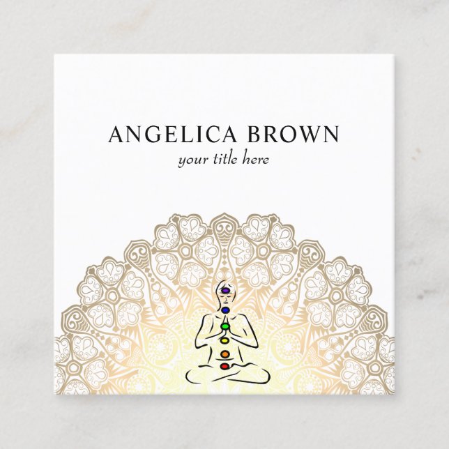 Carré Mandala - Reiki Master avec Carte de visite Chakra (Devant)