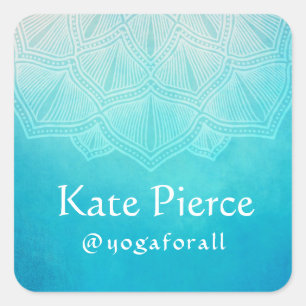 Carré Mandala turquoise   Sticker Monogramme