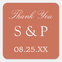 Mariage Terracotta Favor Sticker Merci