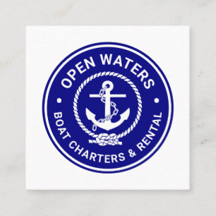 Carré Marine Marina Bateau Charte Logo Carte de visite
