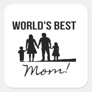 Carré meilleur Sticker maman du monde